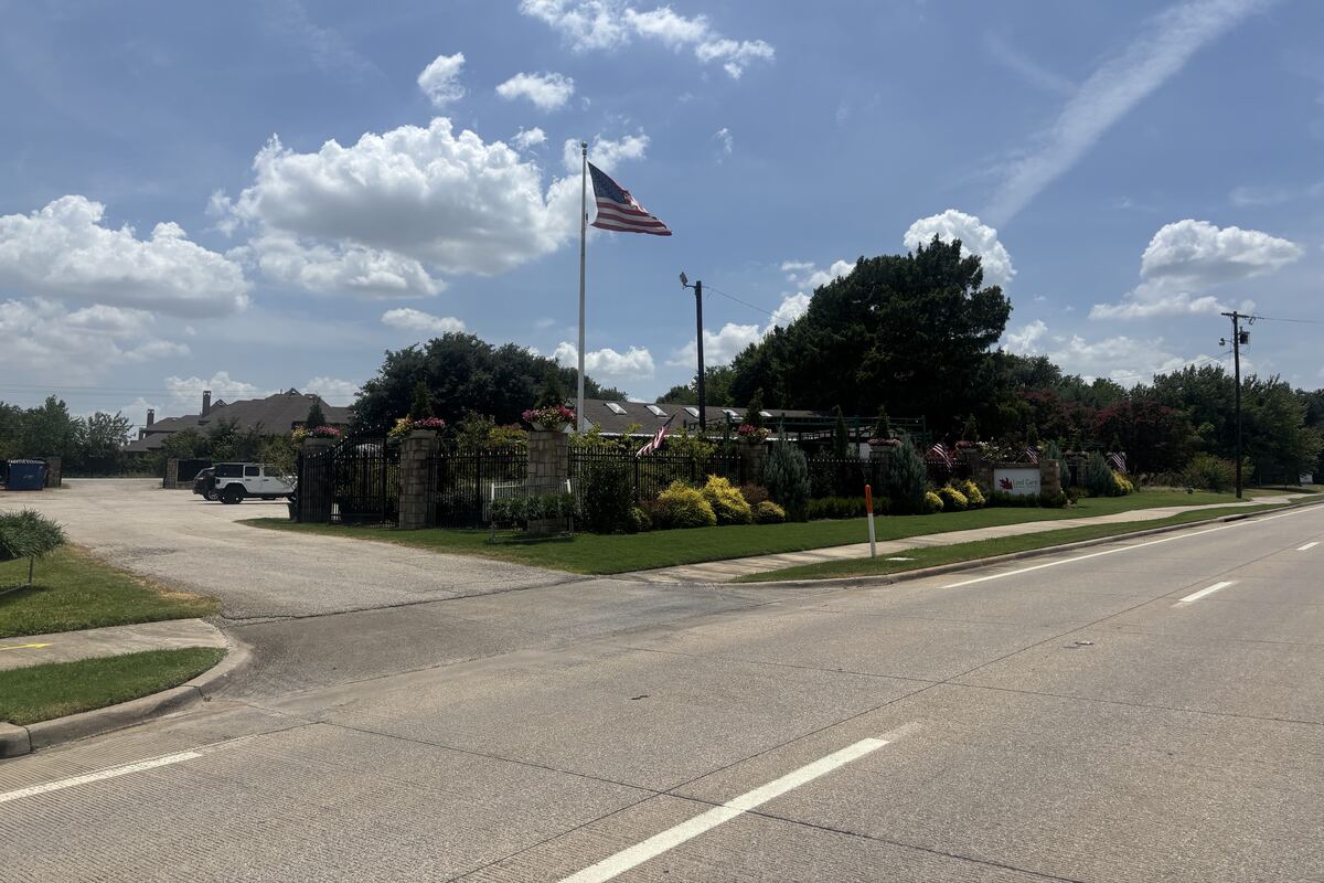 Land Care Garden Center entrance from Cross Timbers Road in Flower Mound, Texas